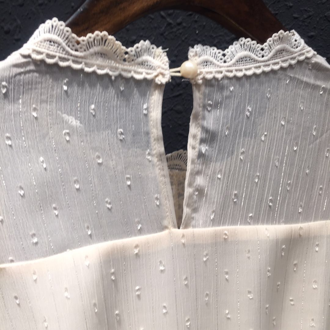 inpose连衣裙 7号 inpose线下同款温婉公主风百褶清新素色连衣裙