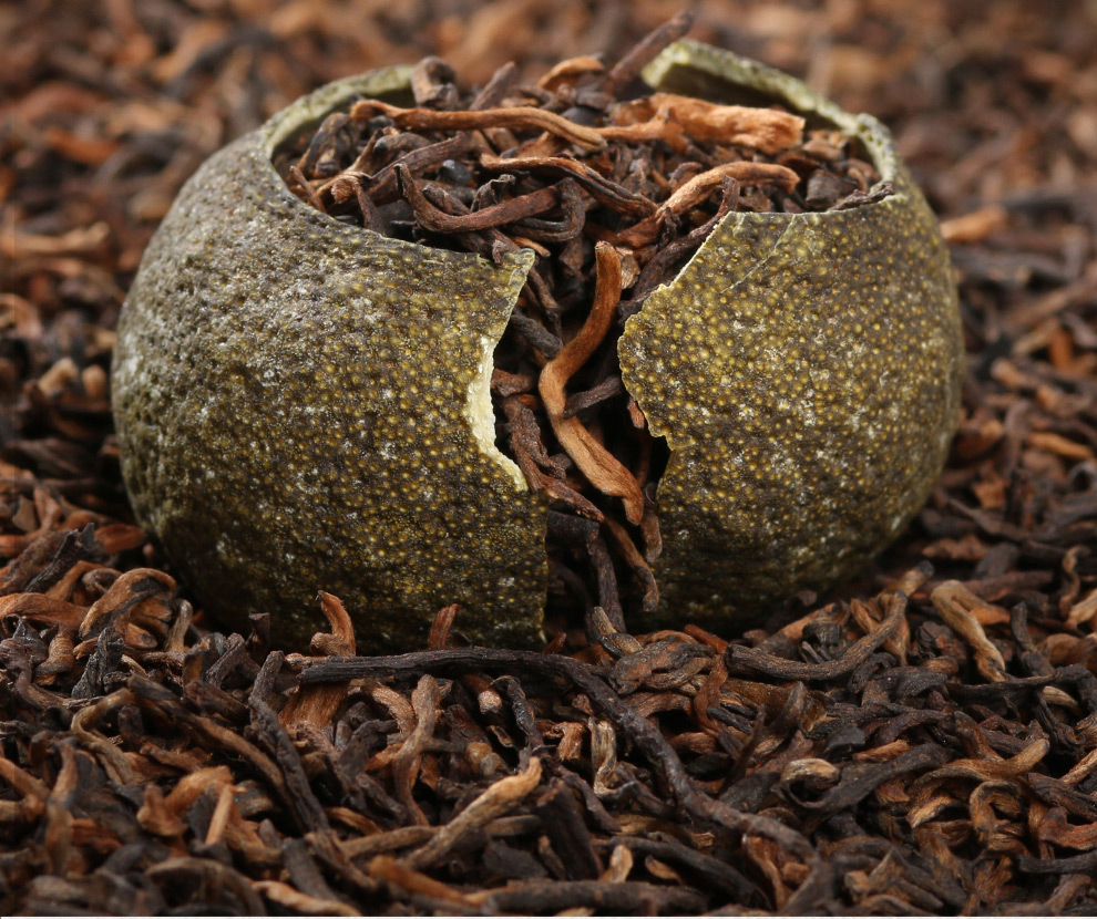 宫明茶叶2020年香果青柑新会小青柑陈皮普洱柑普茶云南普洱茶熟茶黑茶