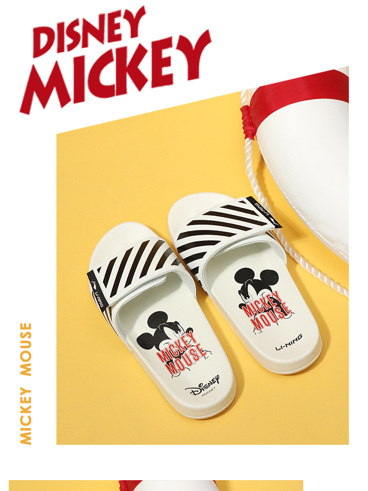 李宁迪士尼米奇联名款拖鞋女鞋新款轻便休闲女士低帮运动鞋
