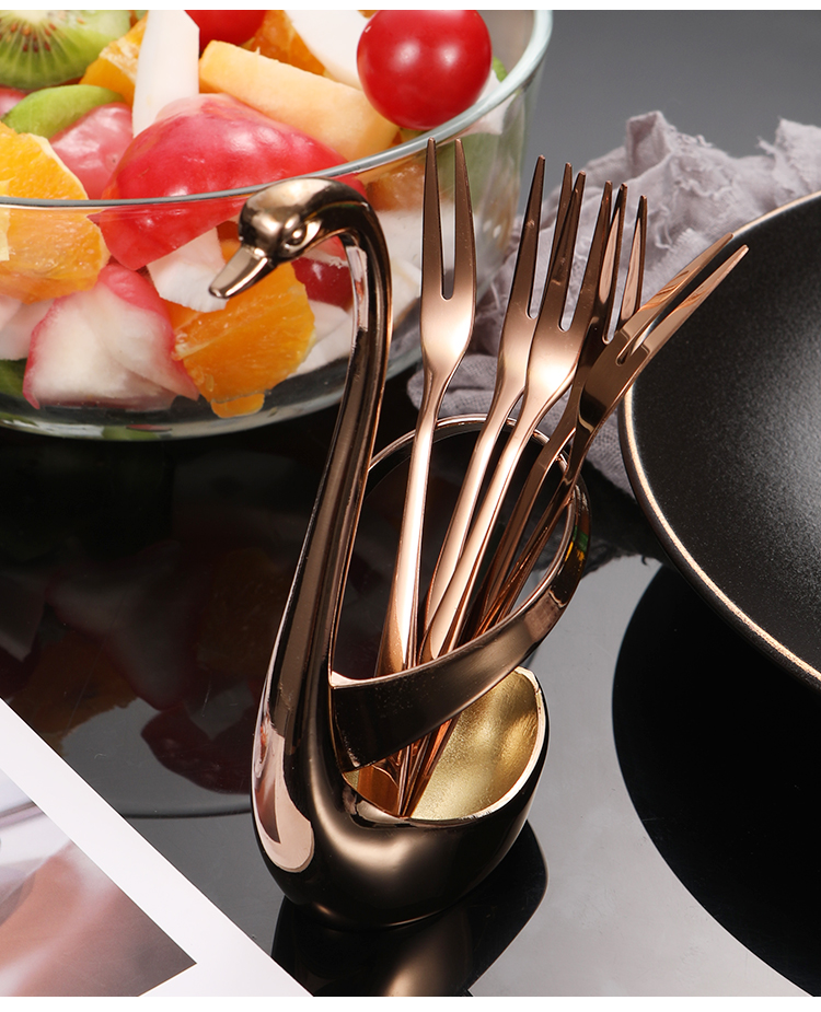 304不锈钢水果叉套装欧式创意可爱 家用小叉子 果签 高颜值水果叉