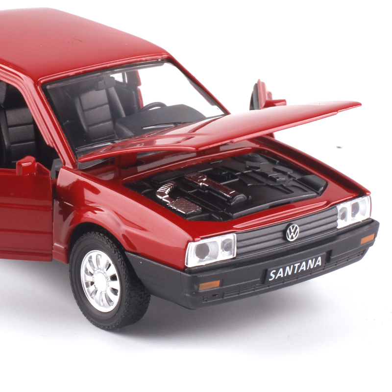 1:32 大众桑塔纳 普桑声光回力车 合金汽车模型玩具车儿童礼 红色