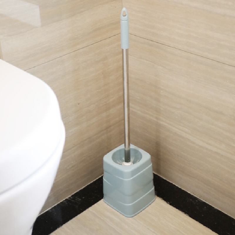 方形底座不锈钢马桶刷套装 浴室家居卫生间马桶刷子 颜色随机