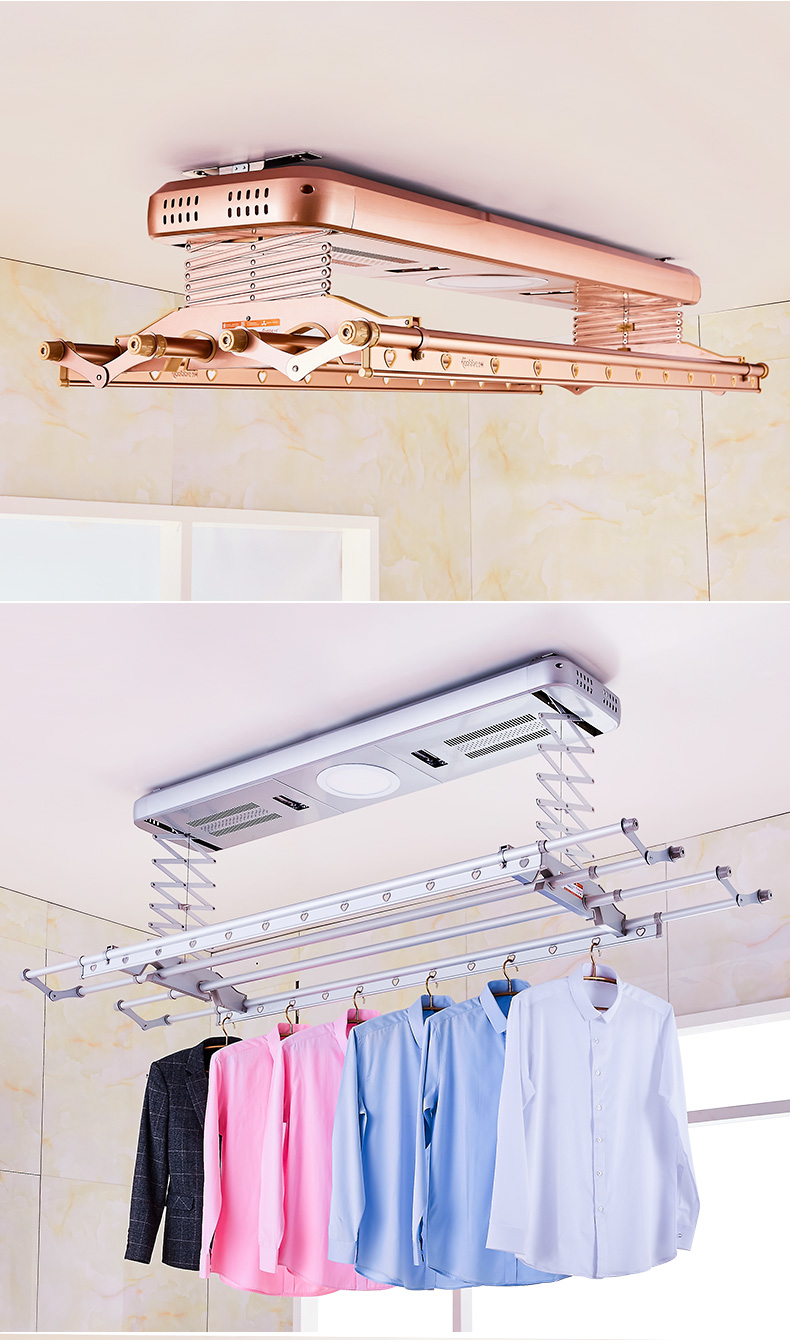 卡贝cobbe电动晾衣架升降横杆阳台智能遥控自动双杆吊顶伸缩晒衣