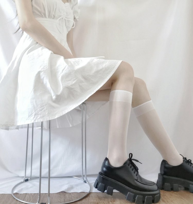 suntek短袜1 suntek白丝jk筒袜白色小腿袜透明短筒半筒丝袜黑色袜子女