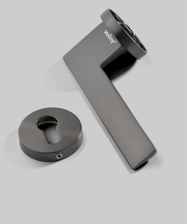 磁吸门锁室内黑色卧室门锁磁力分体锁家用简约木门把手敬平