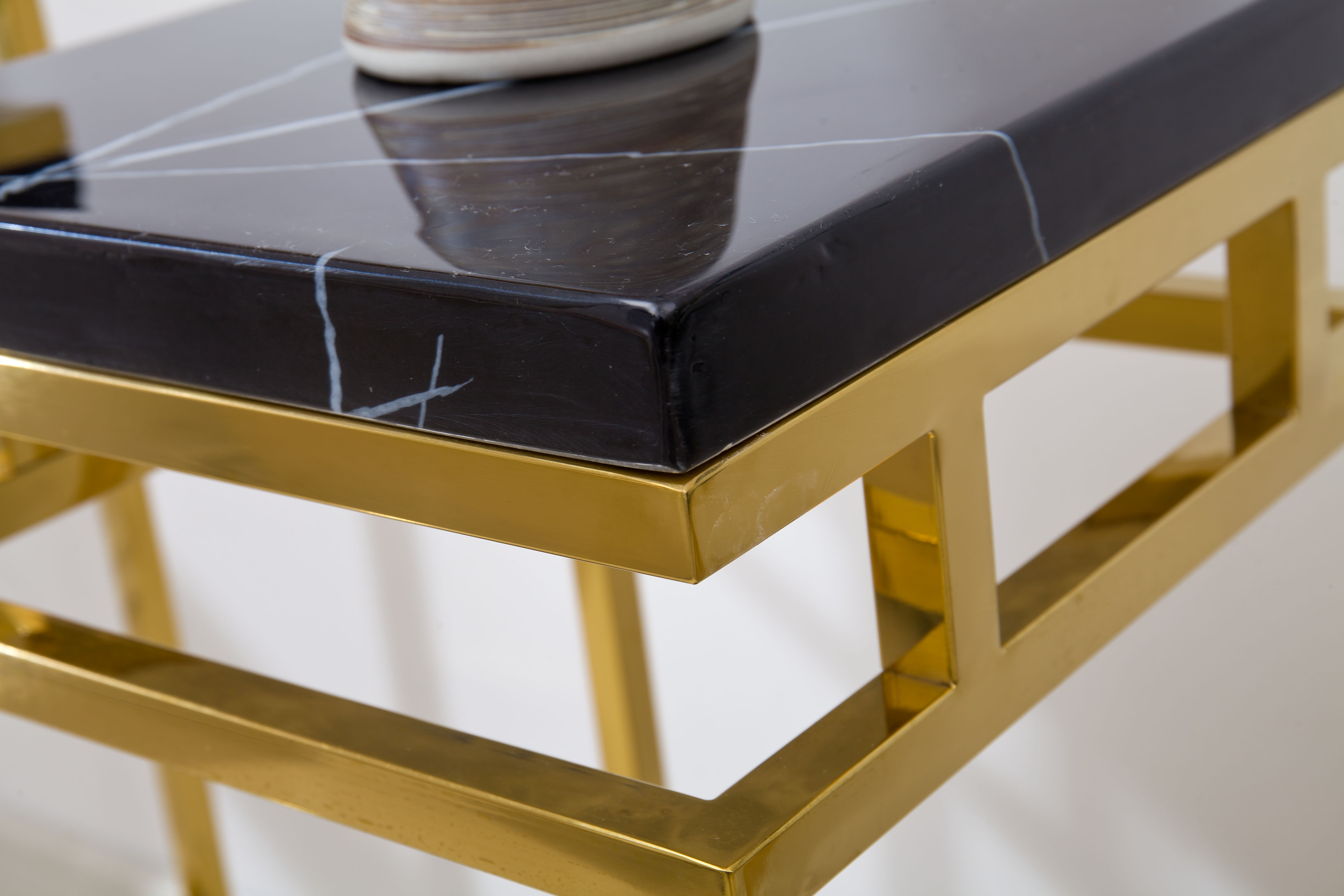 可定制后现代双层玫瑰钛金花架闪电客不锈钢轻奢花几架客厅样品房