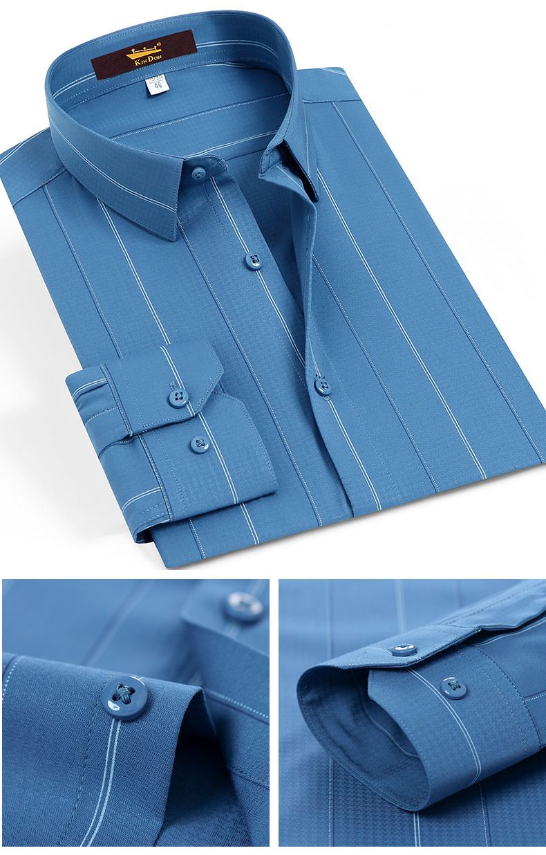 金盾(kin don)男士衬衫 kindon/金盾衬衫男长袖高档竹纤维无痕衬衣