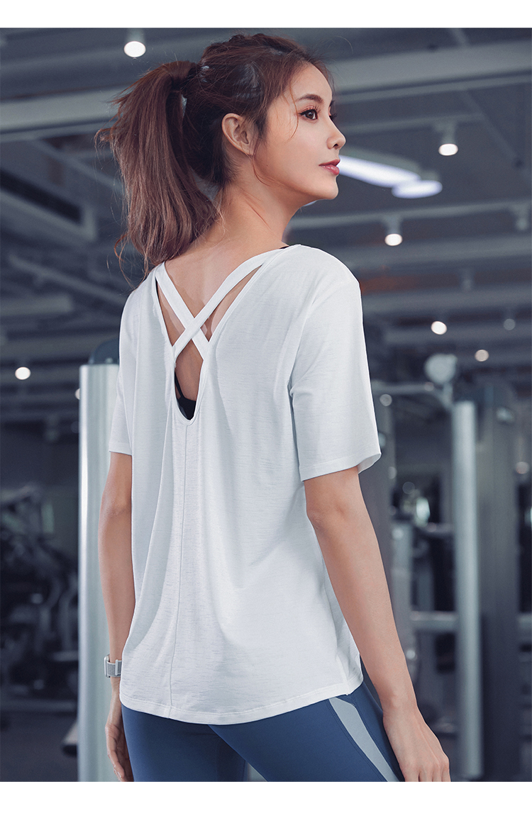 运动t恤女宽松身短袖夏速干训练半袖网红身服专业瑜伽服上