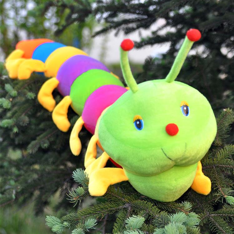七彩毛毛虫毛绒玩具大号睡觉抱枕儿童生日礼物枕头玩偶