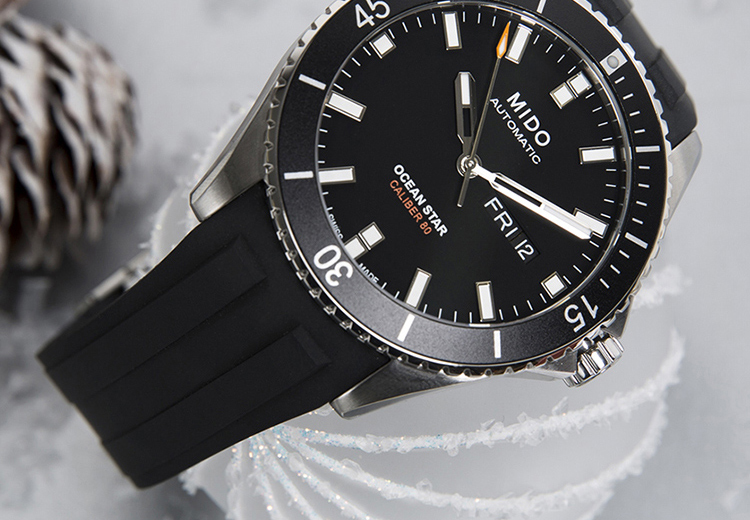 美度mido瑞士手表oceanstar领航者系列长动能防水运动潜水男士腕表