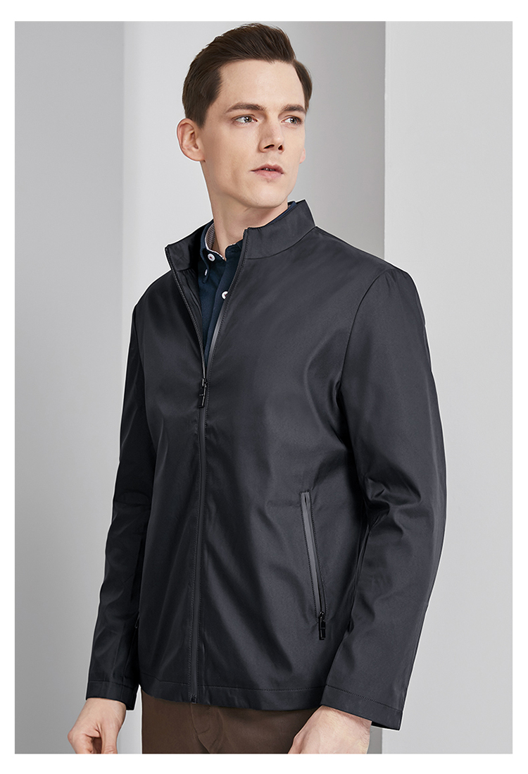 男士夹克 秋季商务简约时尚修身气质立领夹克男外套【价格 图片 品牌