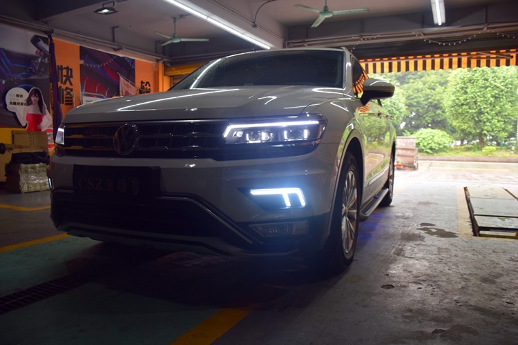大众新途观l日行灯1718款途观l改装专用led雾灯流光日间行车灯野马款