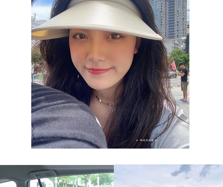 new lake晚晚同款遮阳帽韩国潮流空顶防晒帽女夏uv户外出游防紫外线