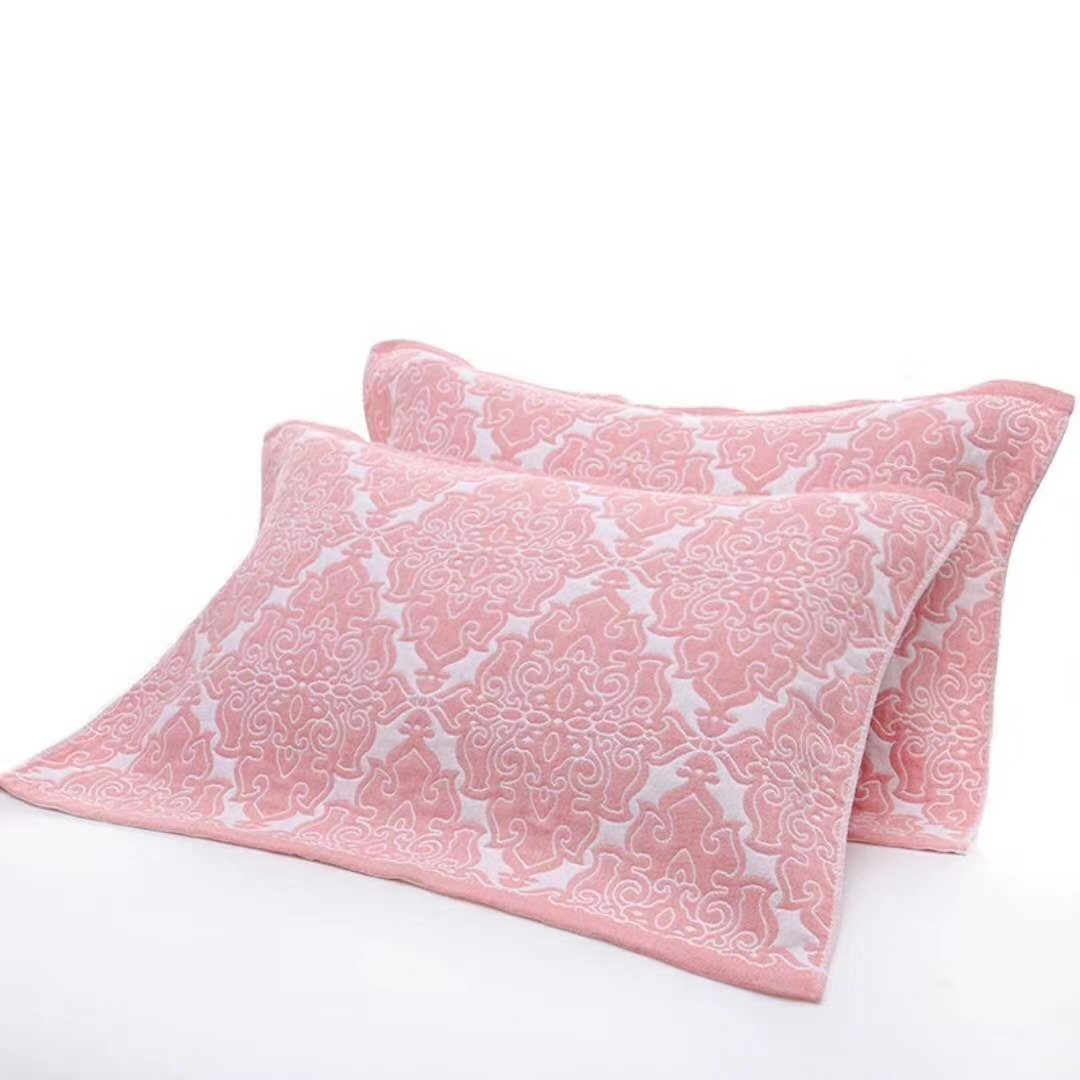 三维工匠枕巾 一对棉三层超柔枕巾纱布艺枕头巾家用宿舍成人52x78厘米