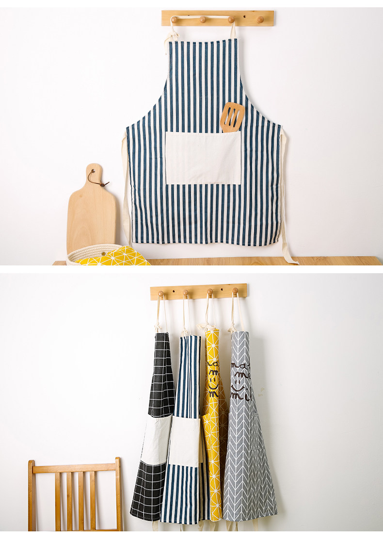 中质家用厨房做饭韩版时尚防水防油工作围裙男式女式成人可爱罩衣围腰