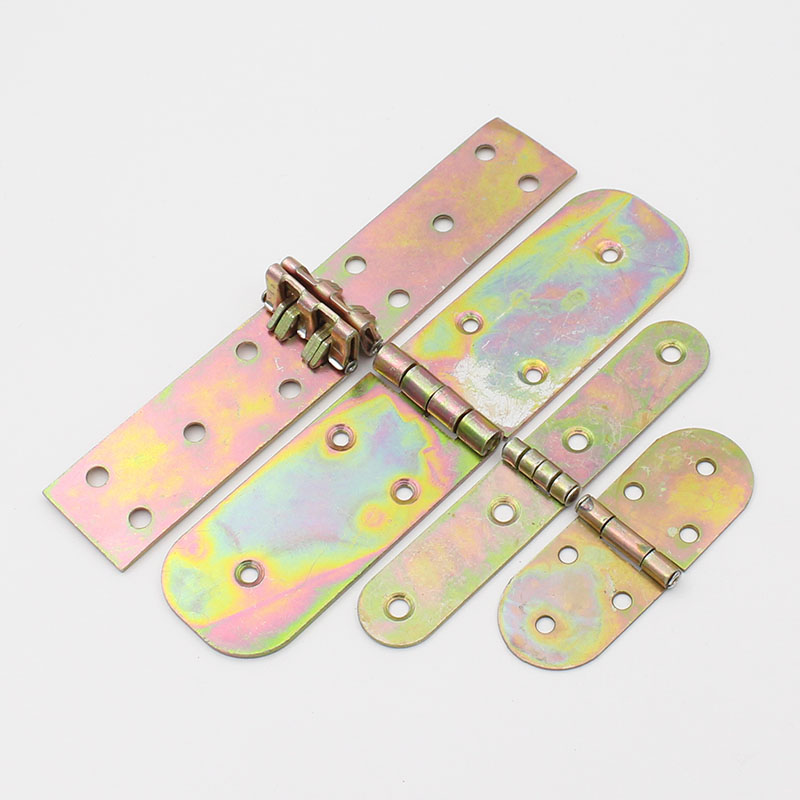 敬平铁镀彩翻板合页加长加厚平板合页镀锌桌面铰长木箱合页 翻板铰链