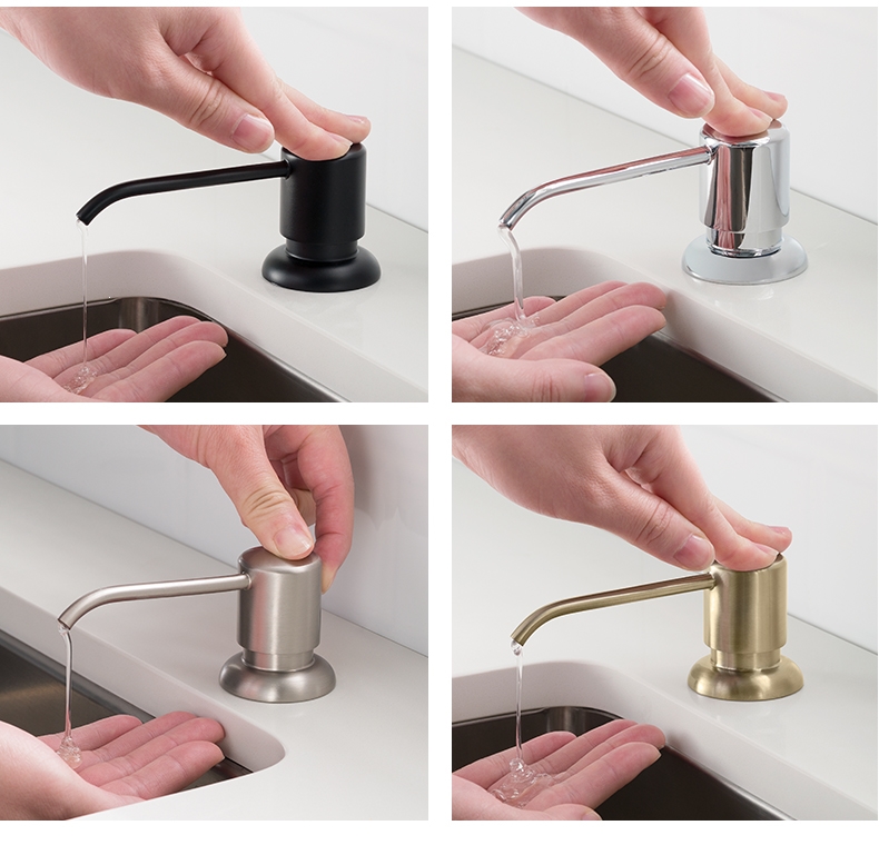 皂液器厨房水槽用洗菜盆符象洗洁精洗涤剂铜按压瓶_31ch镀铬l全铜主体