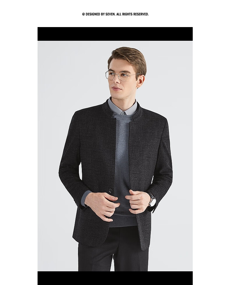 【柒牌男装(sevenbrand)男士西服套装123c70060】 柒牌男装针织西服