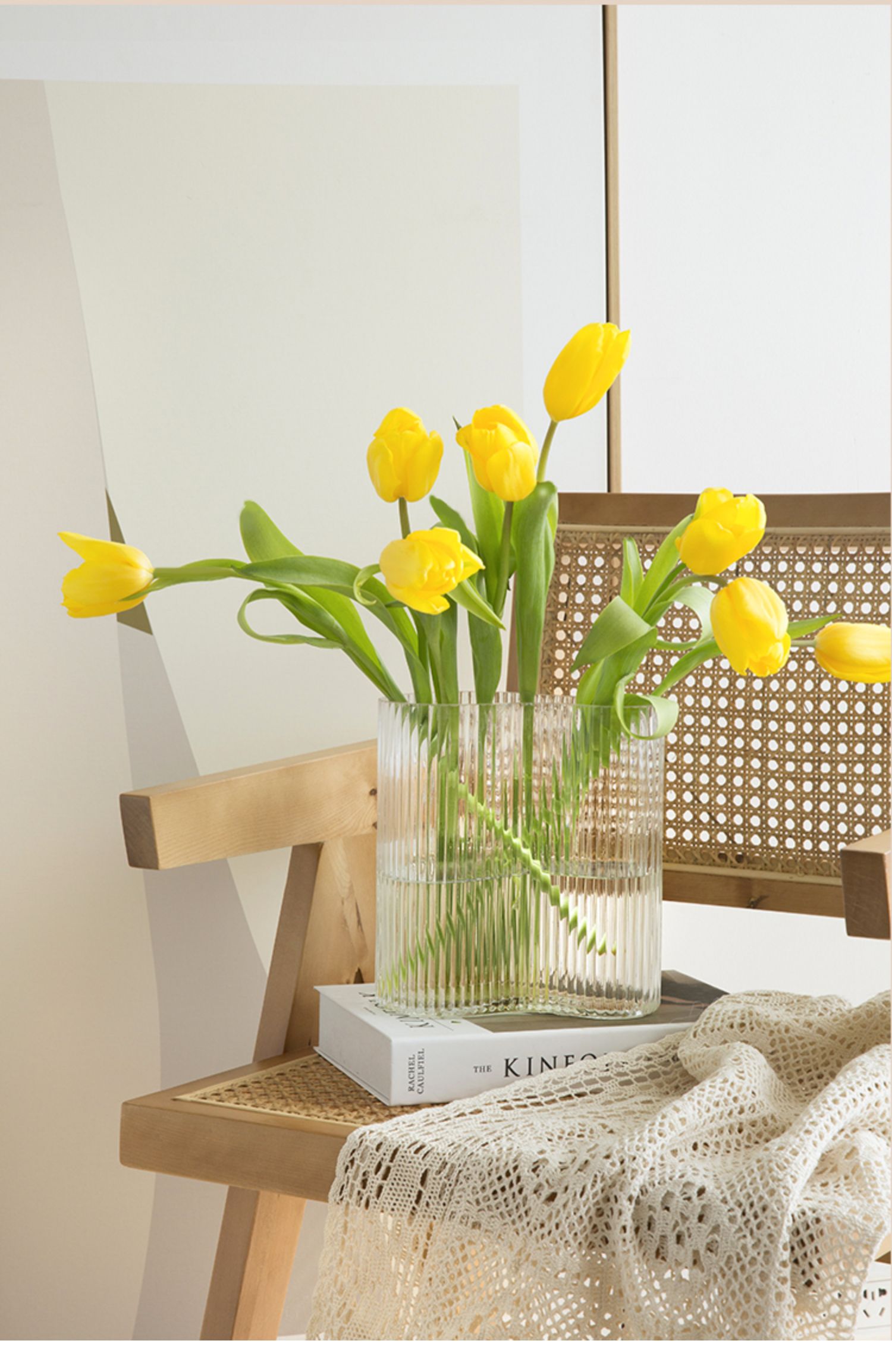 北欧设计款网红花瓶ins风客厅插花摆件创意透明玻璃宽口鲜花装饰 三维