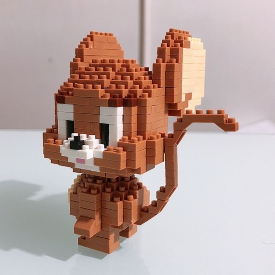 汤姆猫和老鼠兼容乐高微小颗粒拼插积木益智儿童玩具送闺蜜礼物汤姆猫