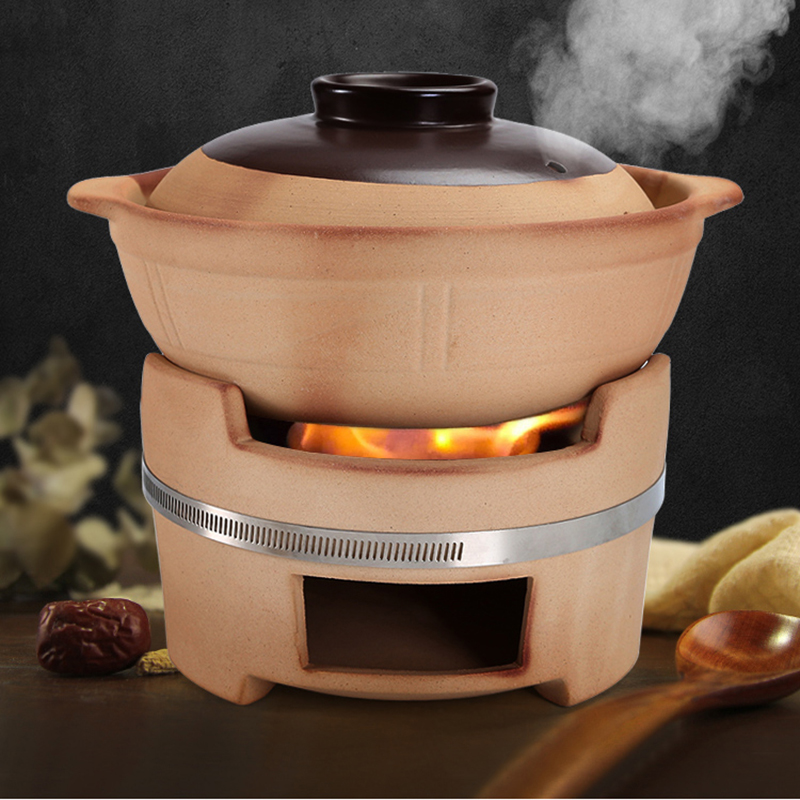 21cm两用型炭炉1000ml砂锅2人小份小炭炉木炭火锅炉老式家用煲汤砂锅