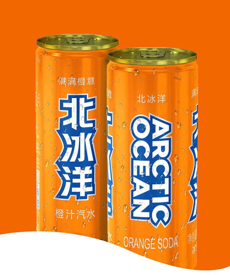 北冰洋听装高罐橙汁汽水24听箱