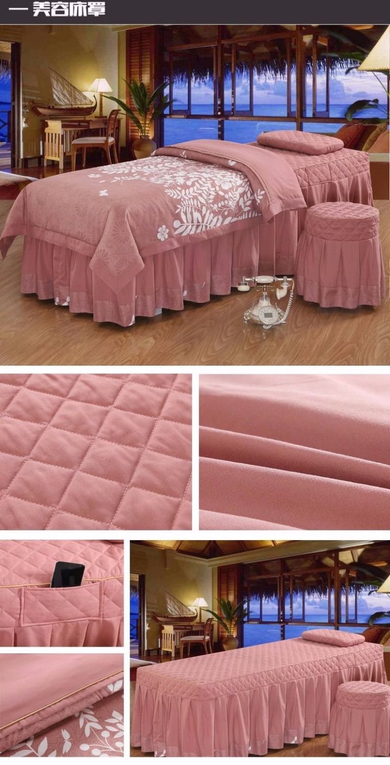 享弗床单/被罩/床笠 美容院推拿高档美容床罩四件套洗头床套按摩理疗