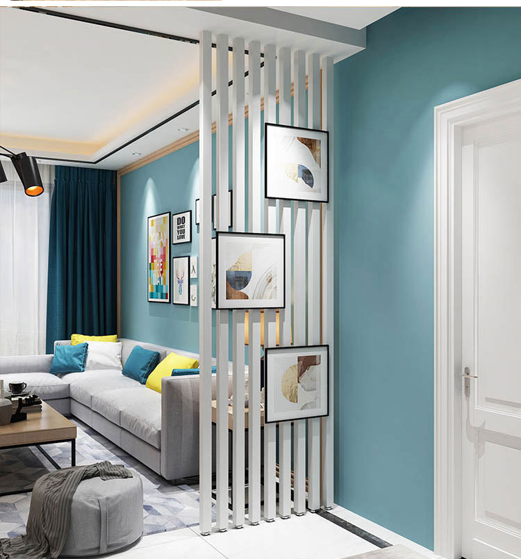 北欧新中式实木隔断立柱客厅玄关入户木条栅格装饰免打孔竖条屏风定制