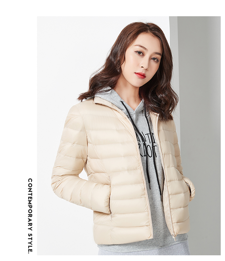 yaloo雅鹿羽绒服女轻薄款2019新款秋冬季立领短款羽绒衣服外套m