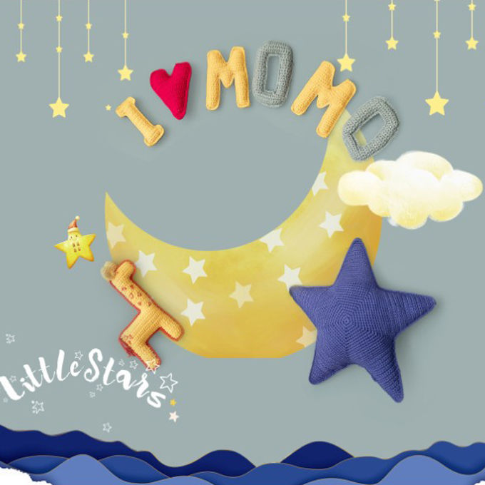 儿童新生儿百天宝宝满月婴儿摄影拍照影楼3d立体创意平铺背景布04号