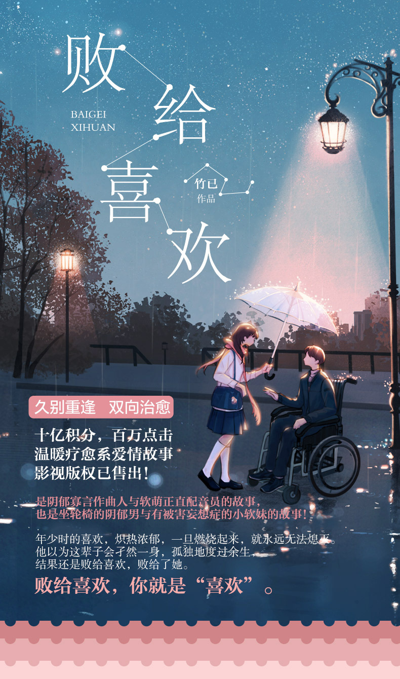 【随机赠明信片 书签 】正版 败给喜欢 全二册 竹已青春文学久别重逢