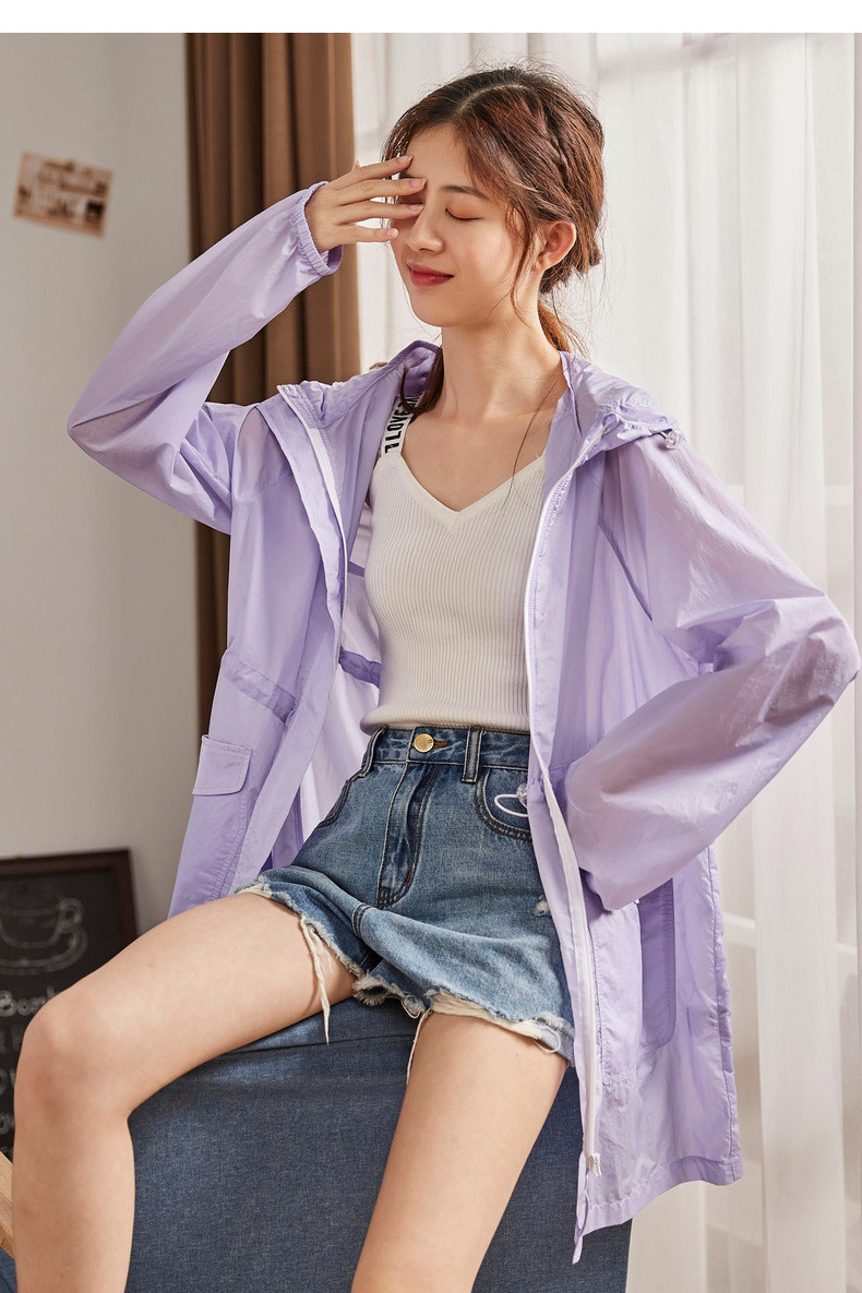 唐狮防晒衣女2019新款红宽松韩版学生超仙薄款外套夏天长款百搭