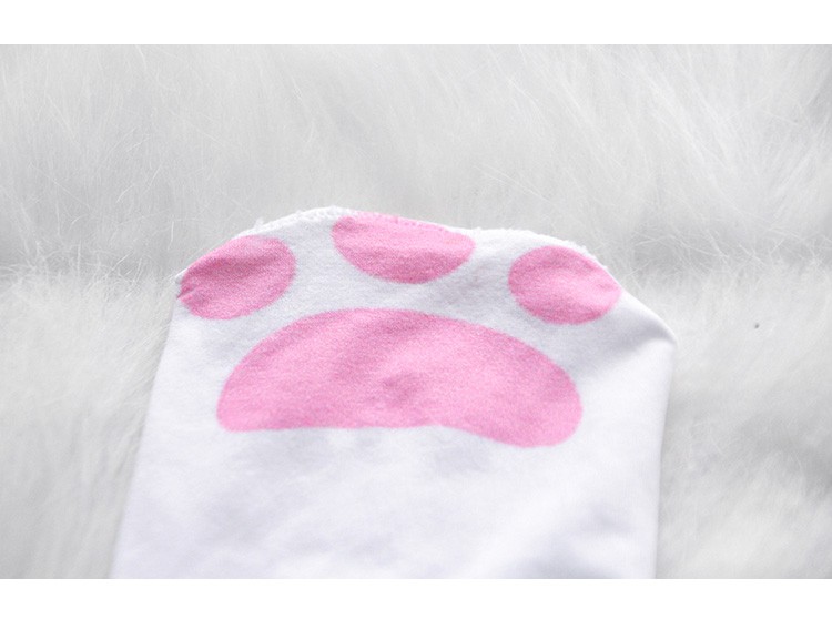 撩汉出品猫爪连裤袜可爱脚印猫咪大腿丝袜天鹅绒过膝袜费琳