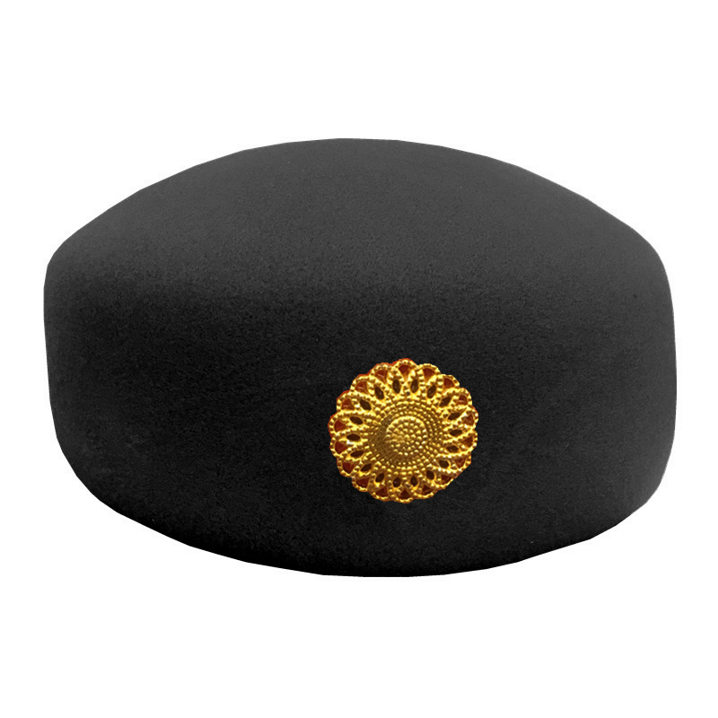 热卖女士军鼓帽乐队贝雷帽红色表演帽空姐帽仪仗队演出毛呢鼓号帽子