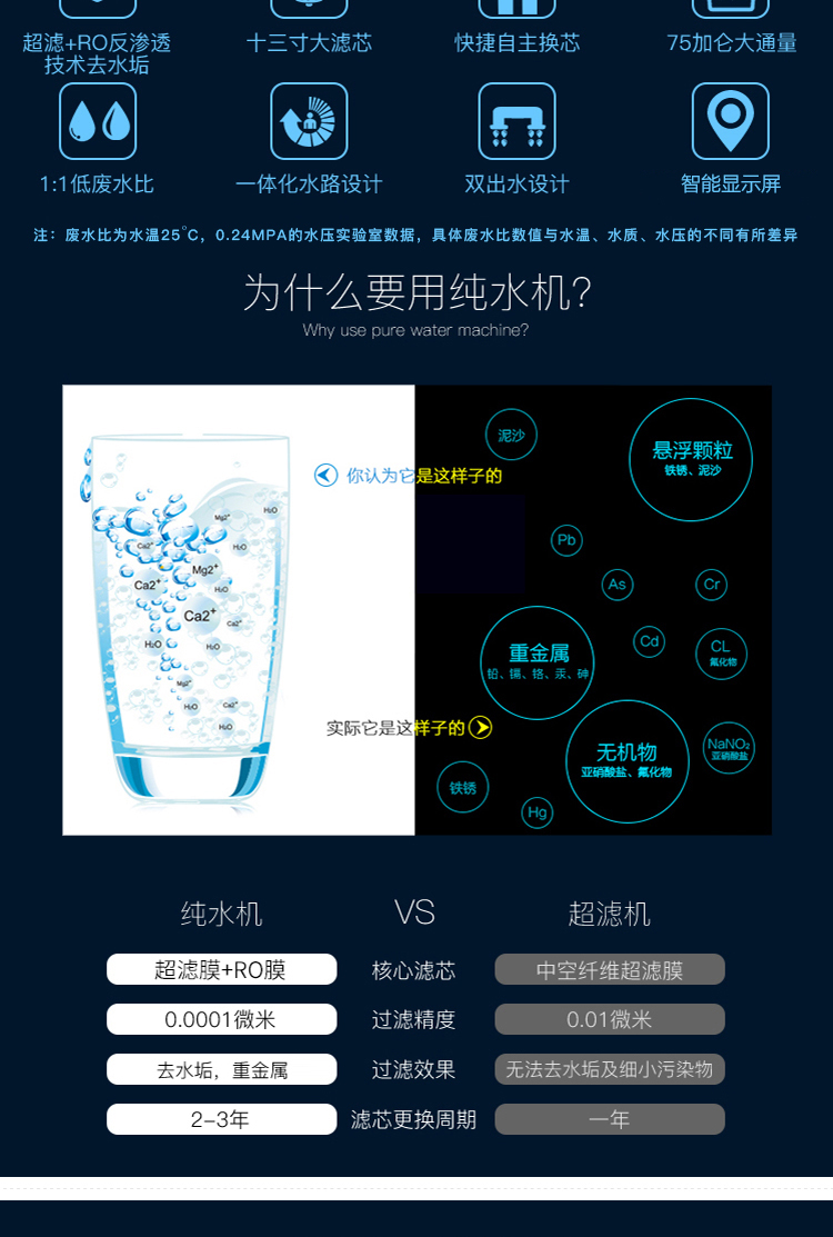 九阳净水机jywro401b反渗透净水器家用直饮纯水机自来水过滤水机