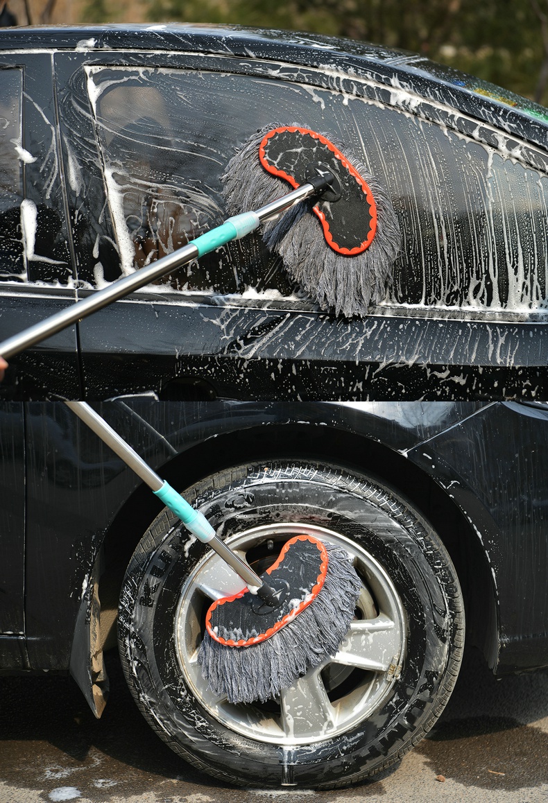 洗车拖把专用伸缩式棉线多功能刷车拖把洗车工具擦车拖把长柄刷子