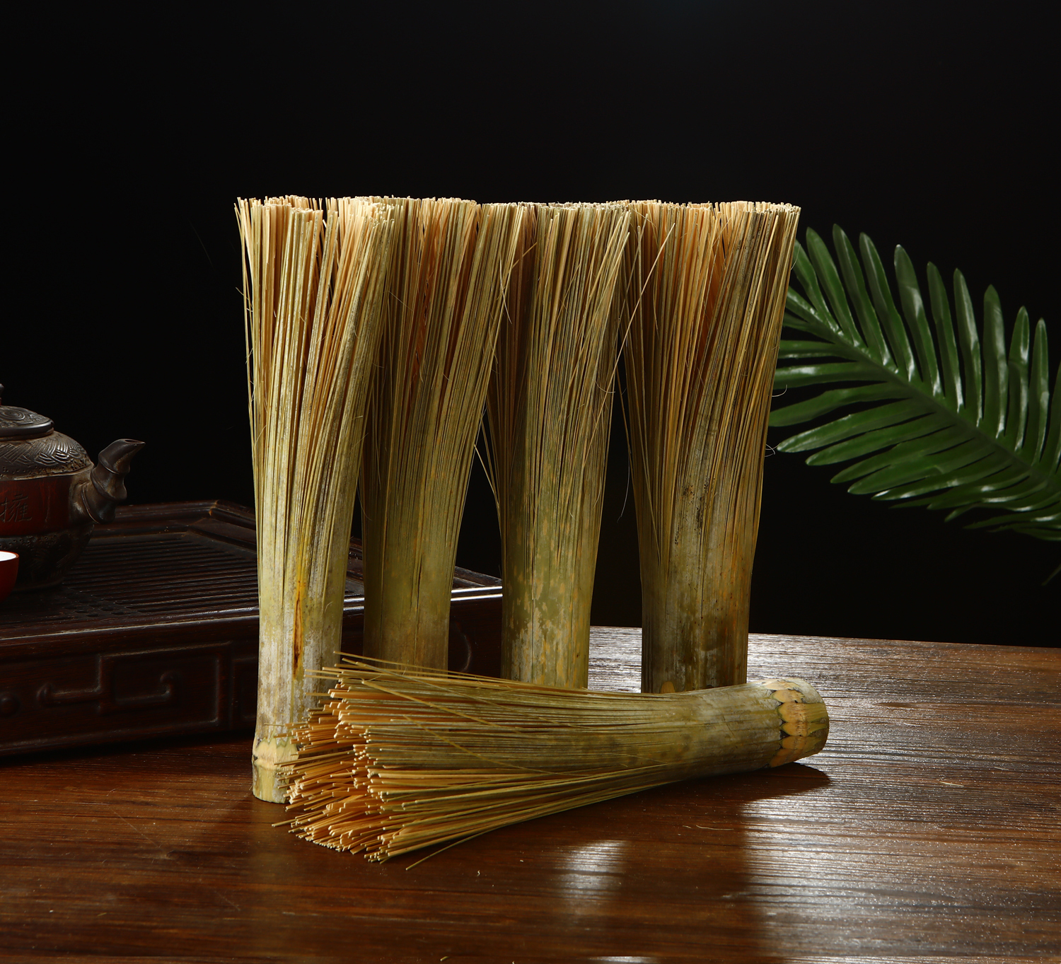 军绿色竹刷子一把28厘米左右手工天然竹刷洗锅洗碗厨房刷锅刷子竹子