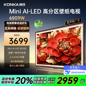 康佳电视 65G9W 65英寸Mini LED 多分区 165Hz高刷 4+64GB 莱茵护眼 壁画 智能电视机