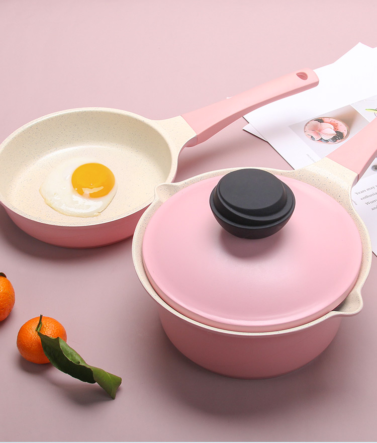 宝宝辅食锅烘焙精灵套装婴儿奶锅麦饭石不粘锅煎锅电磁炉蓝色煮锅含1