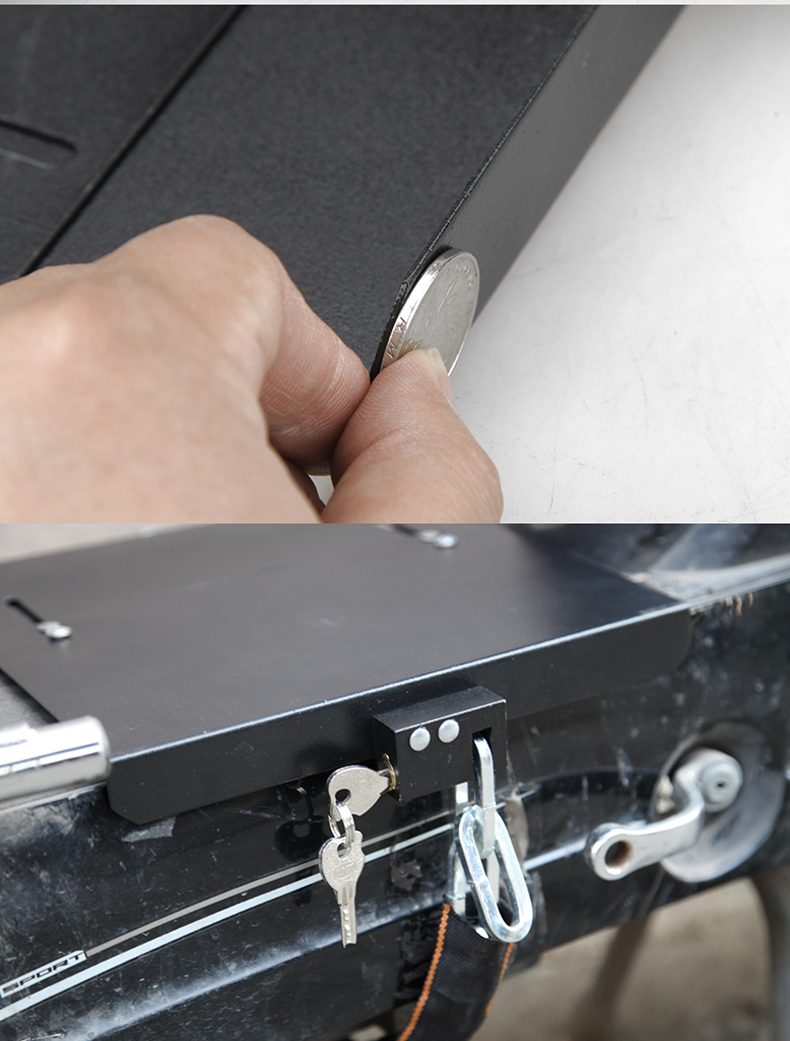 摩托踏板车电池锁电动车电瓶锁加厚可调节踏板锁防盗锁铁板锁链条