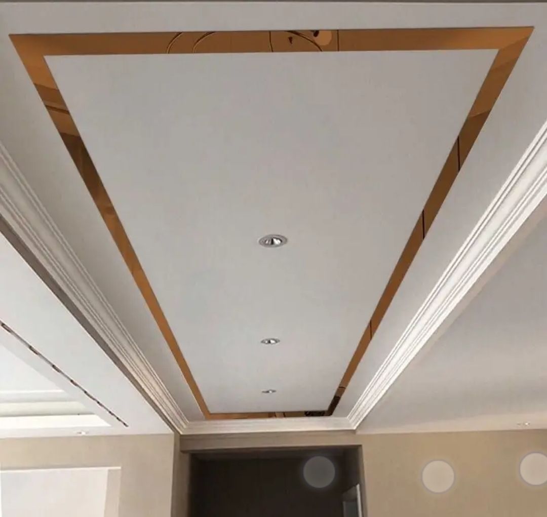 亚克力镜面墙贴自粘电视背景墙边框屋顶装饰条001金色定制尺寸