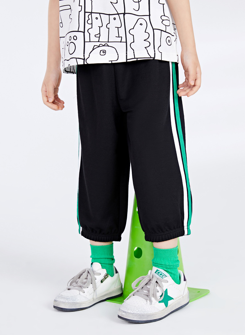 gxgkids童装儿童休闲短裤夏天薄裤子21新款男童外穿运动裤七分裤