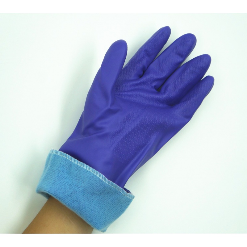 加长加绒乳胶暖橡胶手套保暖洗碗手套洗衣服塑料胶皮家务手套加厚