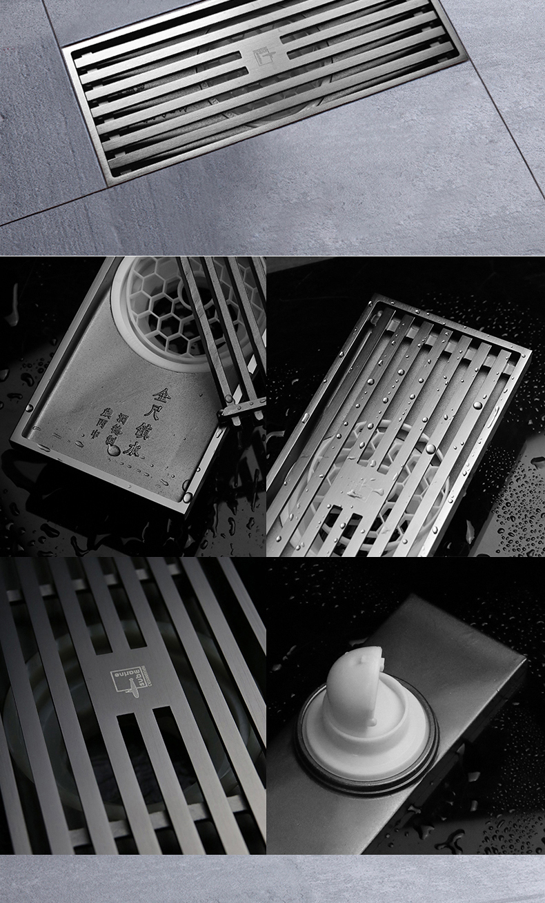 【潜水艇(submarine)地漏枪灰地漏】 潜水艇地漏全铜防臭卫生间下水道