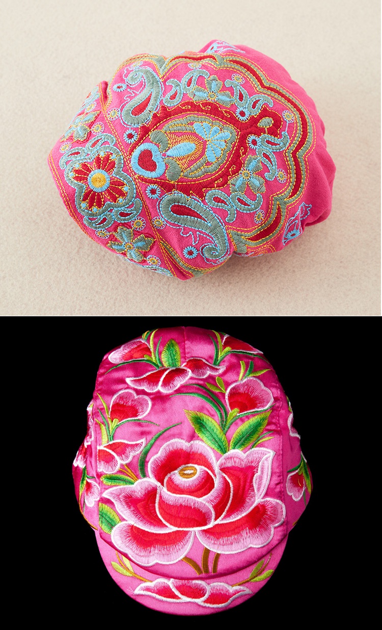 英菲兰朵2020秋新款民族风鸭舌帽复古休闲凤凰刺绣花帽子潮女旅游舞蹈