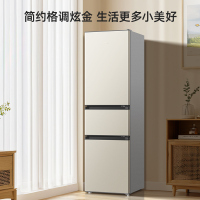 [新品]美菱210升双门冰箱 49.4cm窄机身直冷微霜家用小型两门小冰箱电冰箱以旧换新自营BCD-210L3CD金色