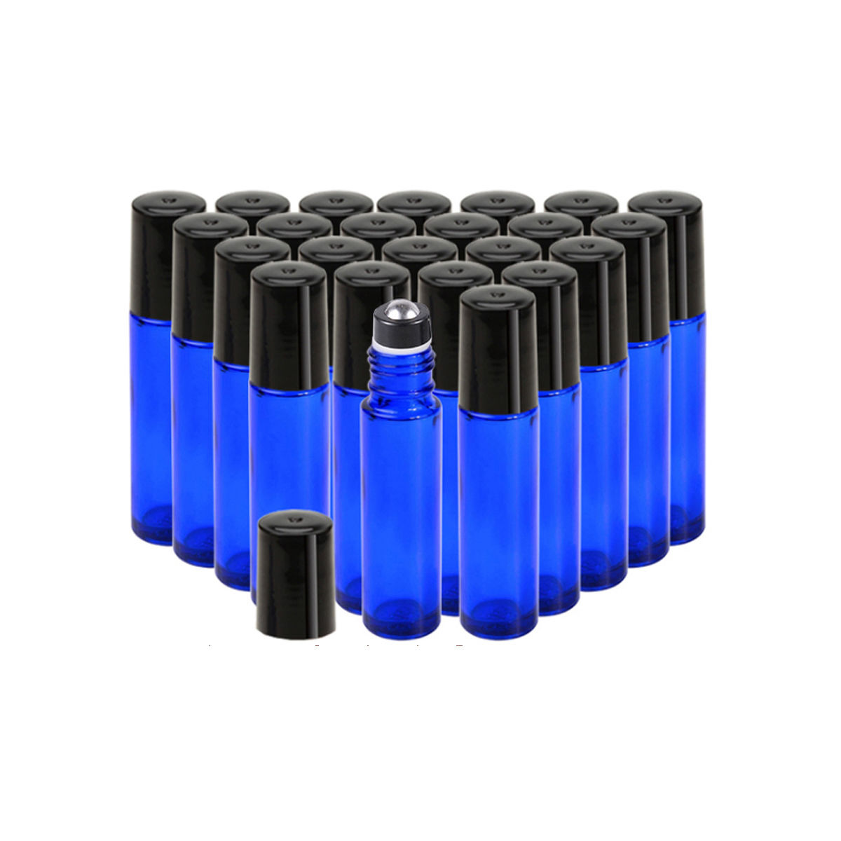 24支茶色黑盖普通版特价高档精油滚珠瓶走珠玻璃分装空瓶子大滚珠加厚