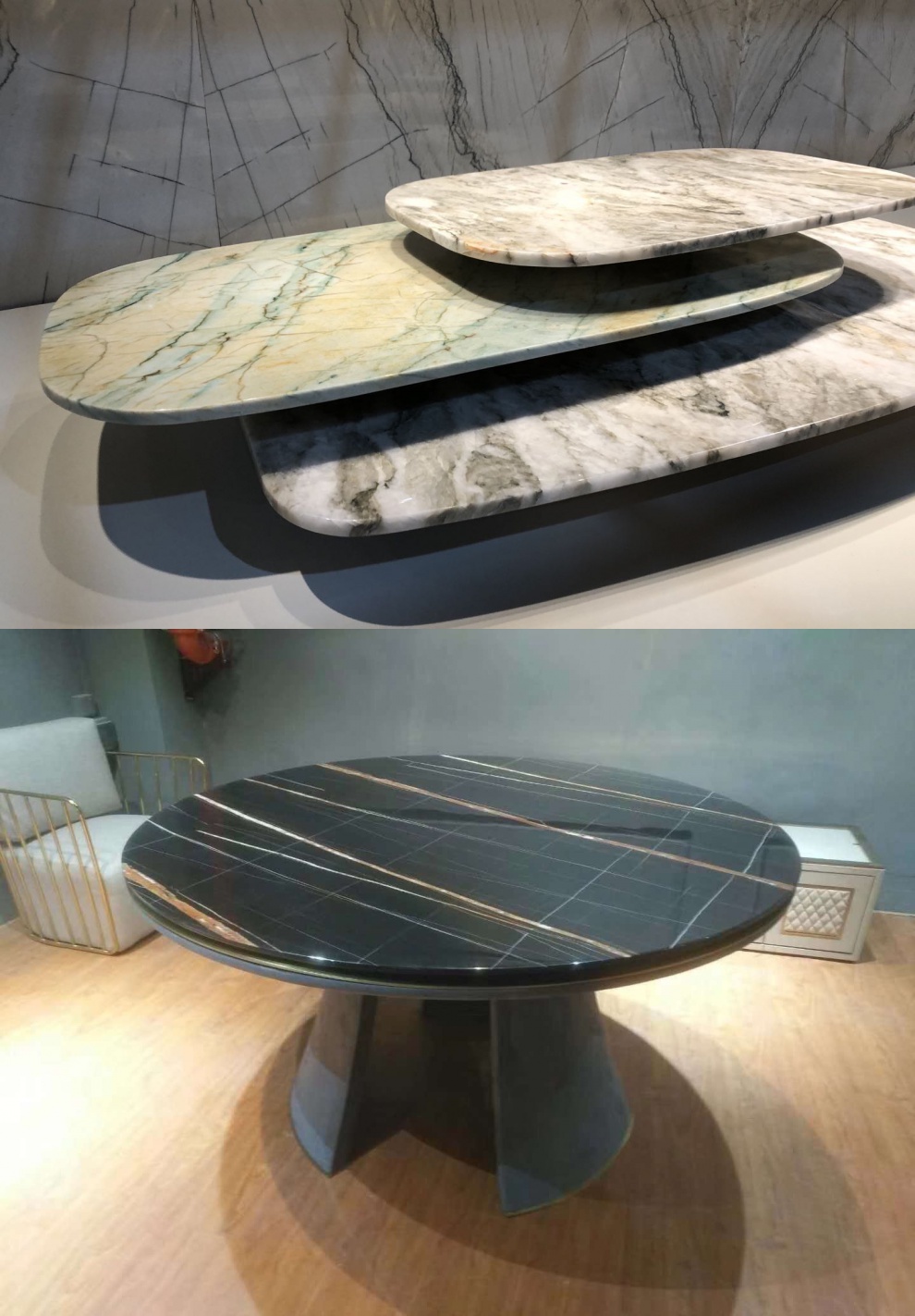 天然大理石花岗岩石材订制台面茶几餐桌圆形方形任意形状一件起订欧因