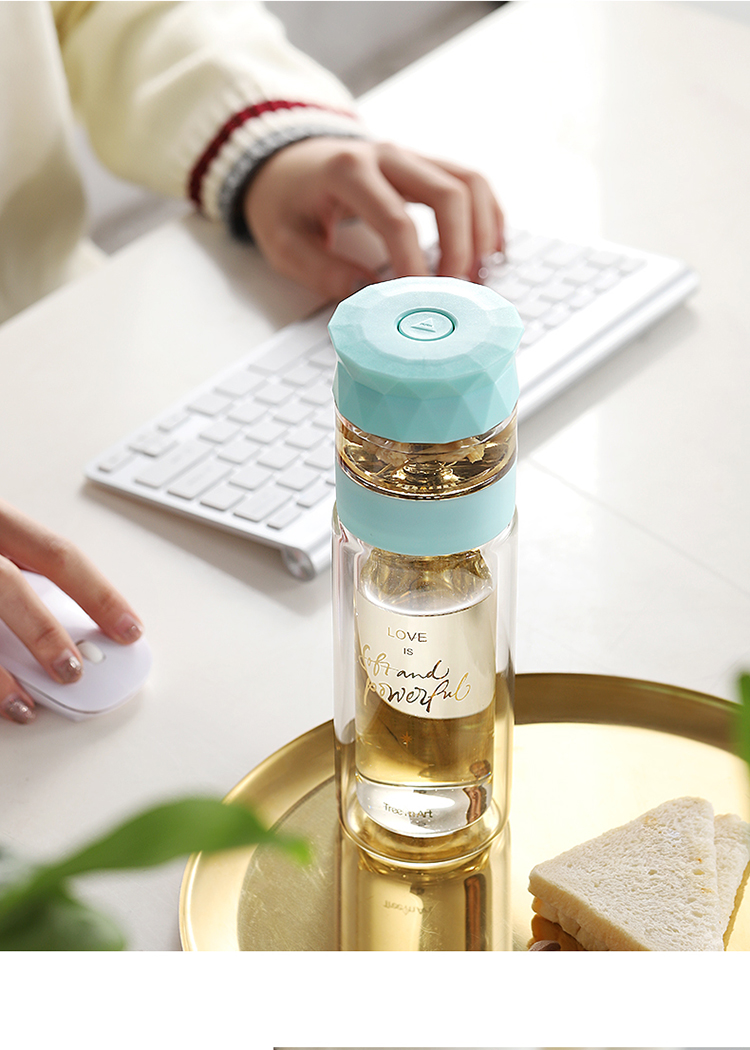 双层玻璃杯子女便携式可爱茶水分离过滤茶叶泡茶杯水杯
