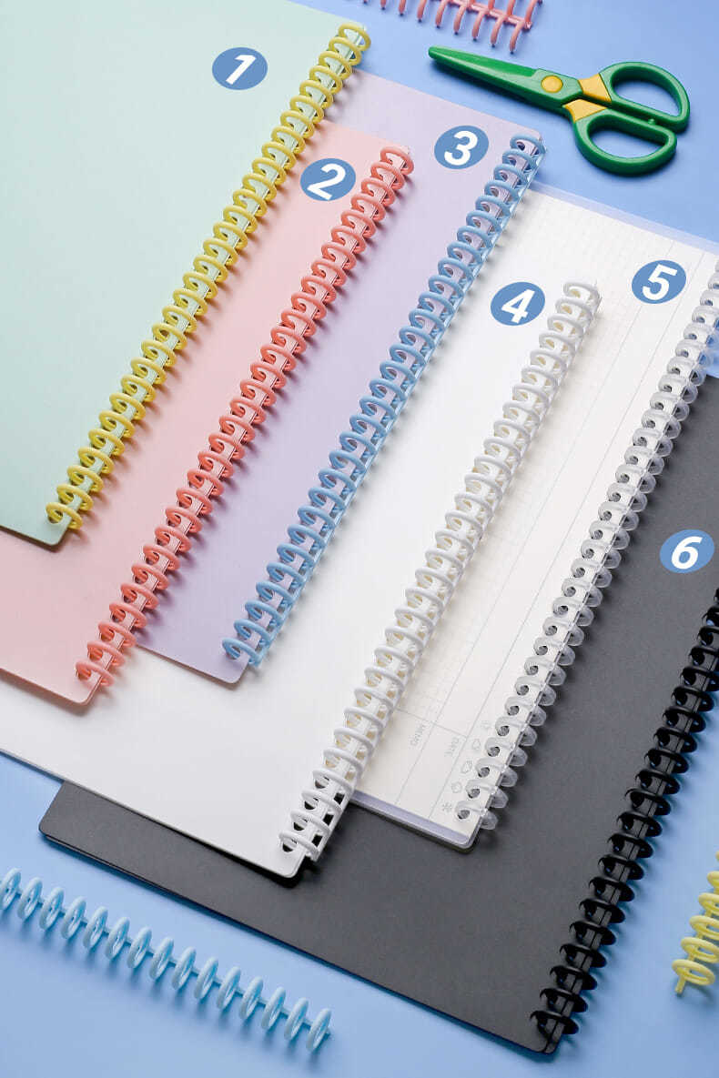 《a4活页装订夹条20孔线圈环条装订圈扣环可拆卸塑料b5活页替芯夹环